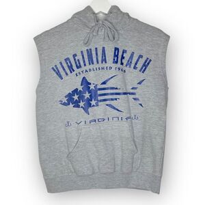 Sunsations Sleeveless Hoodie Sweatshirt Virginia Beach Unisex Size Small Y2K
